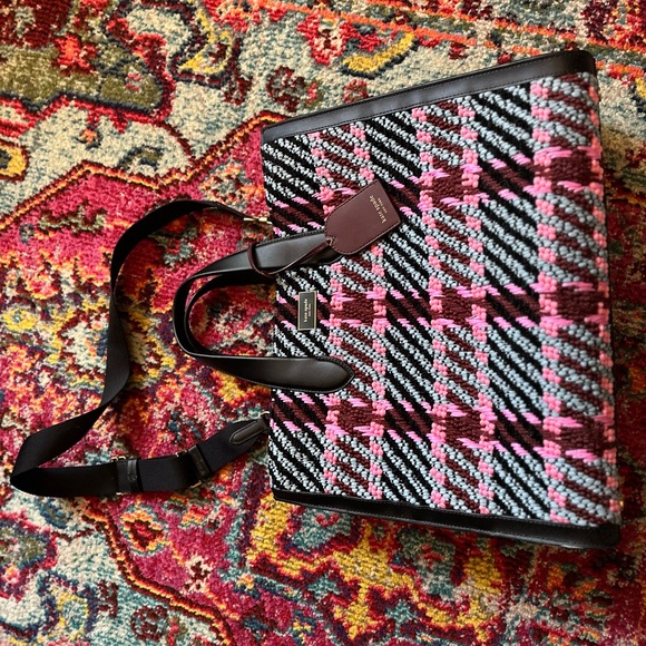 Kate Spade Pink and Black Plaid Tote - Picture 5 of 9